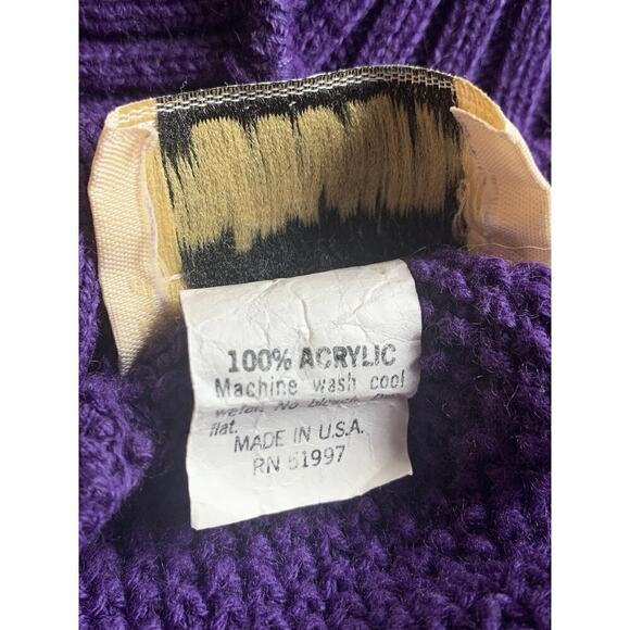 Jessica Scott Vintage Women's Size Medium Chevron Micro Knit Sweater Top Purple - Picture 5 of 5